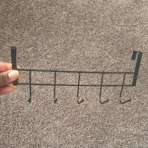 Elegant Black Metal Door Hook Rack
